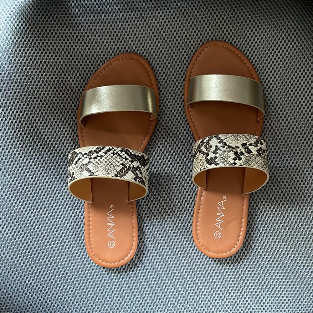 Snakeskin gold slides